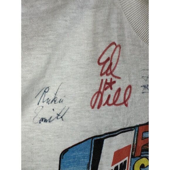1990 NHRA Drag Racing‎ T SHIRT FRAM National w/Autos Distressed Brawny Tag Small - Picture 3 of 13